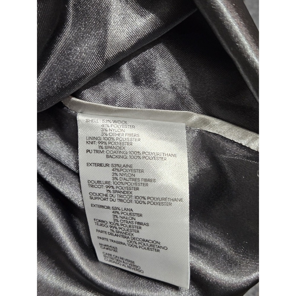 Calvin Klein Grey Women's Wool Blend Angled Twill Wrap Belted Coat Size XS - Picture 14 of 15